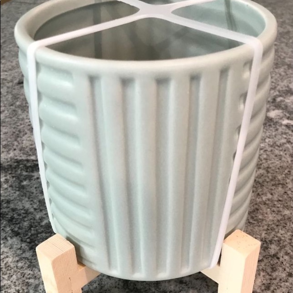 New light blue ceramic planter